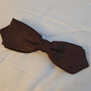 Vintage Dark Silk Woven Brown Bow Tie